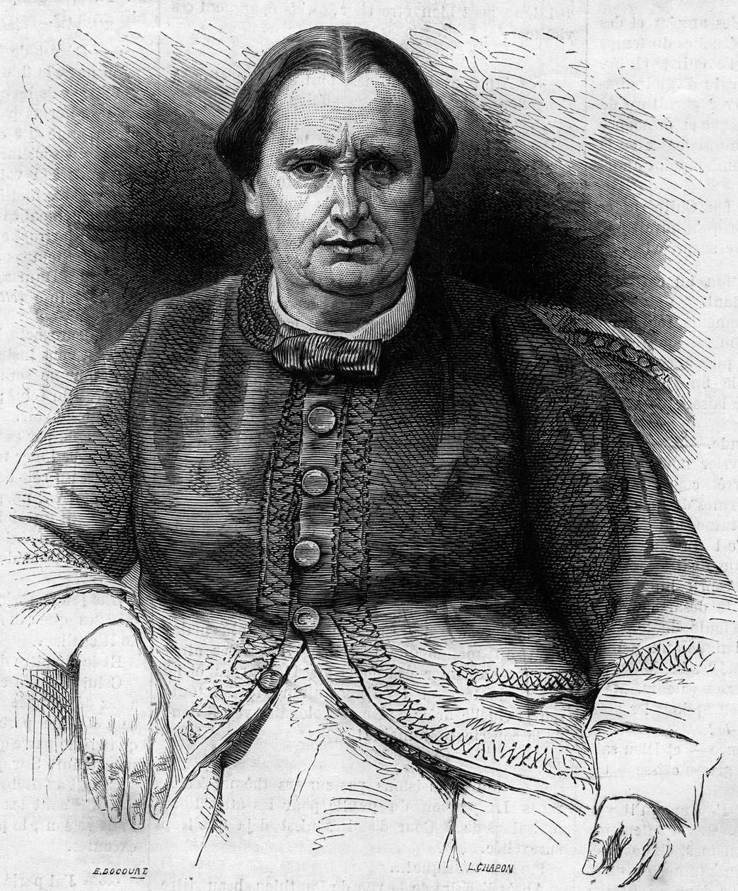 Portræt af prinsesse Elisa Napoleone Baciocchi (1806-1869), niece af Napoleon I. Indgravering i "" Le Monde Illustré"" nr. 618 af 13. februar 1869. af French School