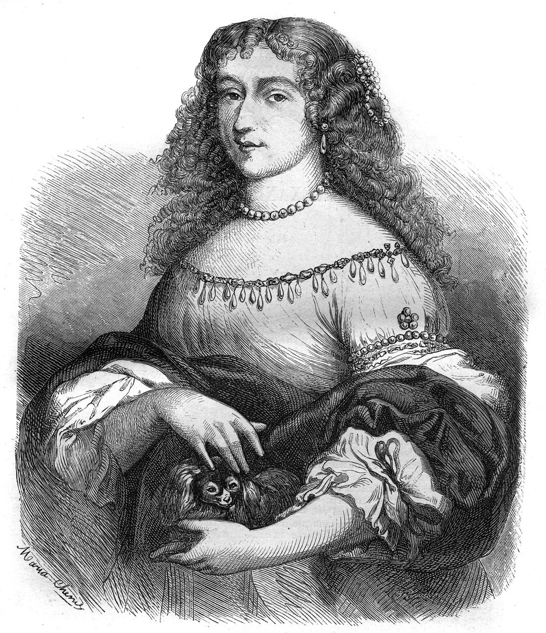 Portræt af Dronning Christine af Sverige (Kristina Vasa af French School