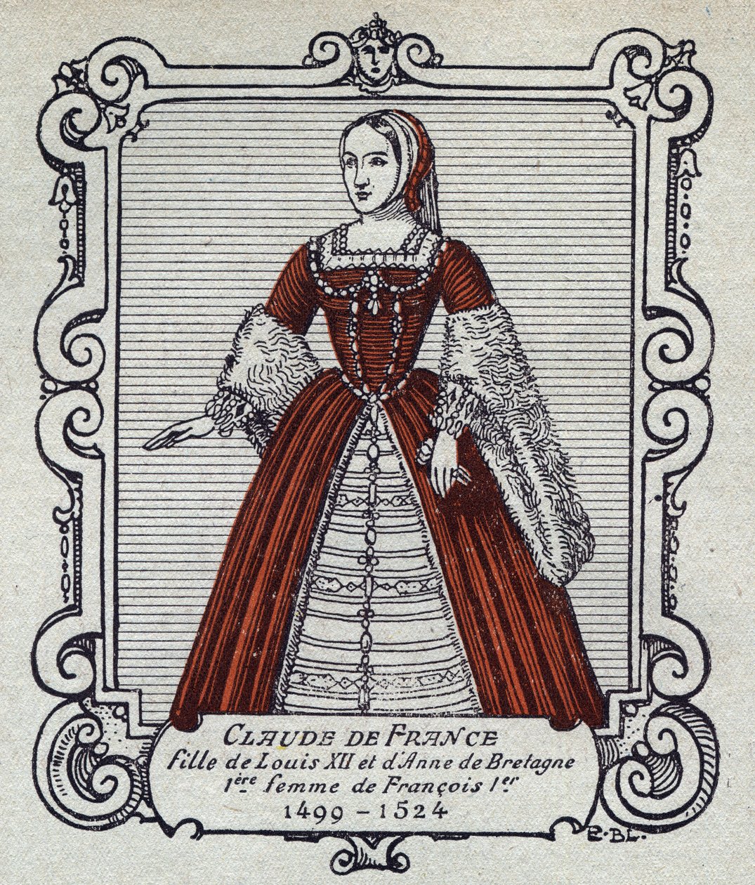 Portræt af dronning Claude af Frankrig (1499-1524) af French School