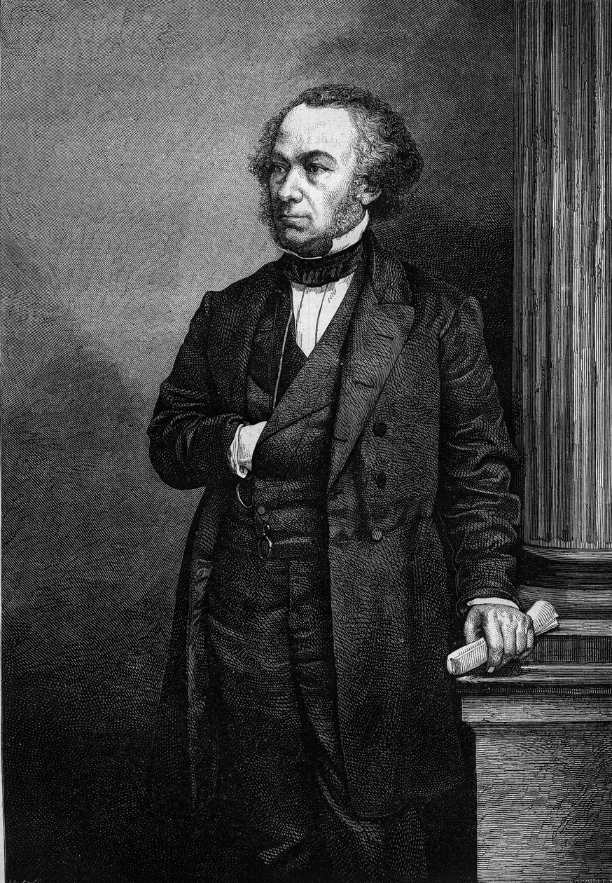 Portræt af Richard Cobden (1804-1865), engelsk industrimand og politiker. Gravering i "" Le Magasin Picturesque"" af French School