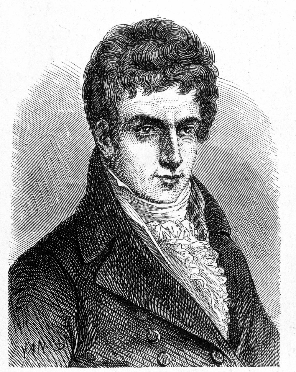 Portræt af Robert Fulton (1765 - 1815), amerikansk mekaniker, der byggede den første propel-ubåd - i "Album of Science; berømte videnskabsmænd; Store opdagelser””” 1896. af French School