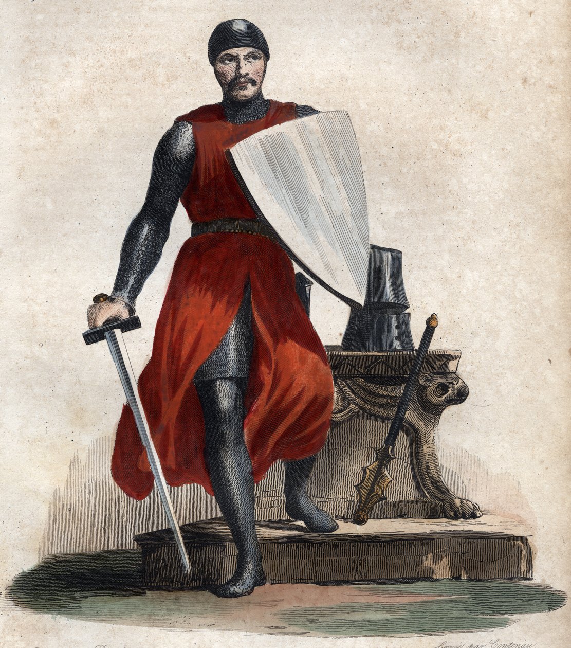 Portræt af Robert IV den Stærke (Rutpert) (ca. 815-866), greve af Orleans. af French School