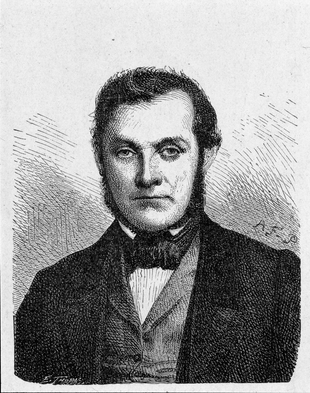 Portræt af Robert Wilhelm Bunsen (1811 - 1899). Tysk kemiker.- i "" Album of Science; berømte videnskabsmænd; Store opdagelser””” 1896. af French School