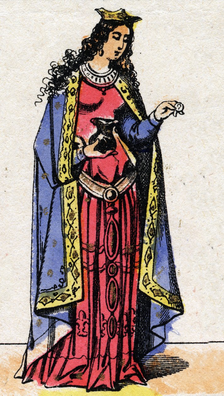 Portræt af SAINT BATHILDE Dronning af Frankrig (død 680) hustru til Clovis II. af French School