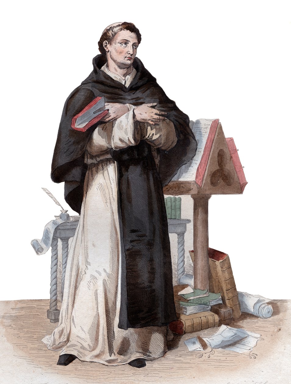 Portræt af Saint Bernard de Clairvaux (1090-1153), fransk abbed og bygmester af den reformerende cistercienserorden. af French School