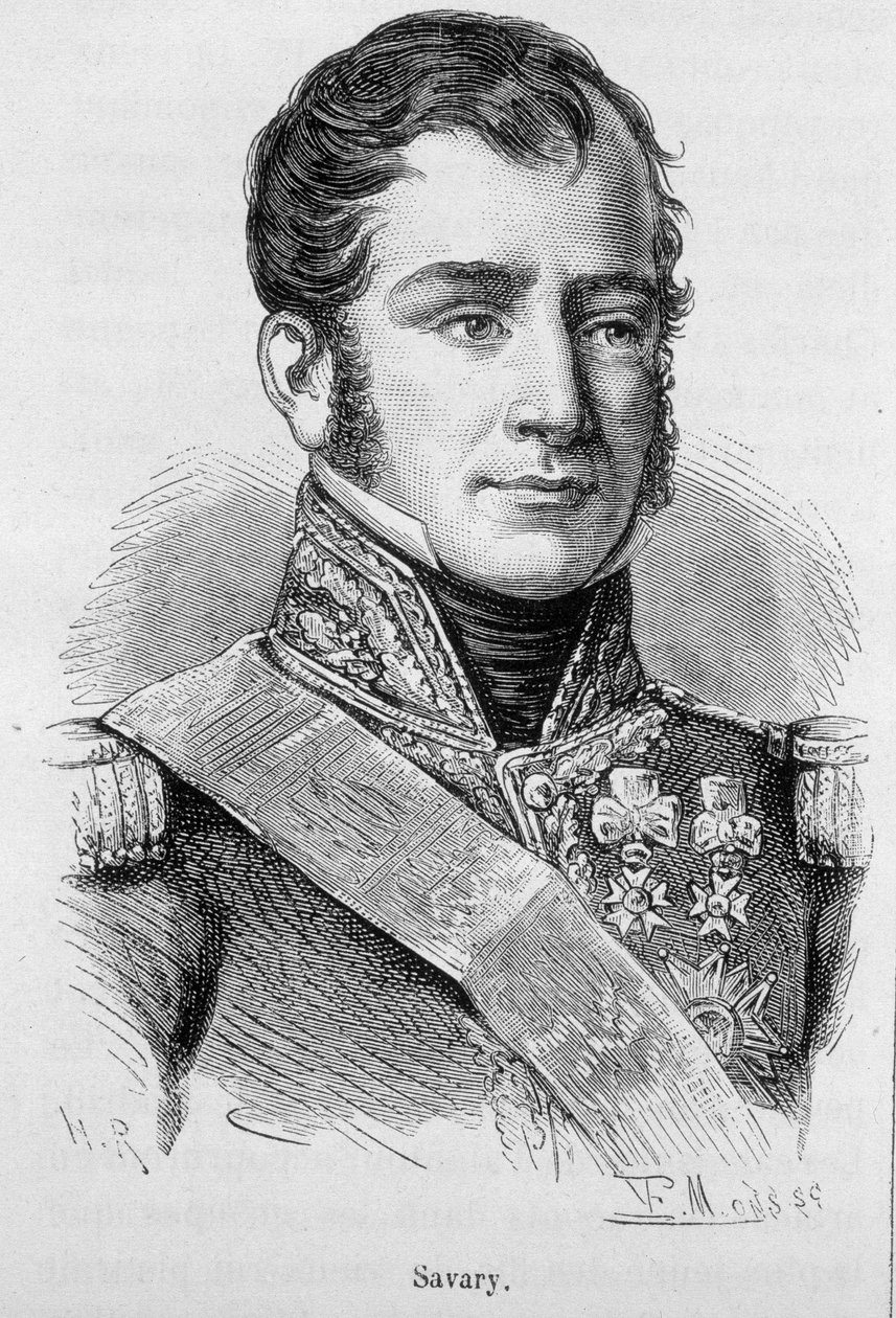 Portræt af Savary, hertug af Rovigo (1808), fransk general og politiker (1774 - 1833) - i "" The History of France"" af Henri Martin af French School