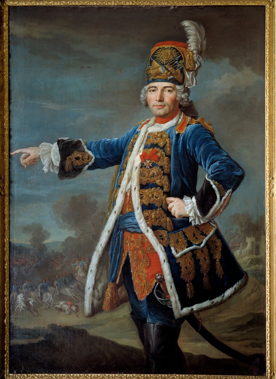 Portræt af Simon Claude de Grassin de Glatigny (? -1776) Maleri af den franske skole. 1744 Paris, Musee de l