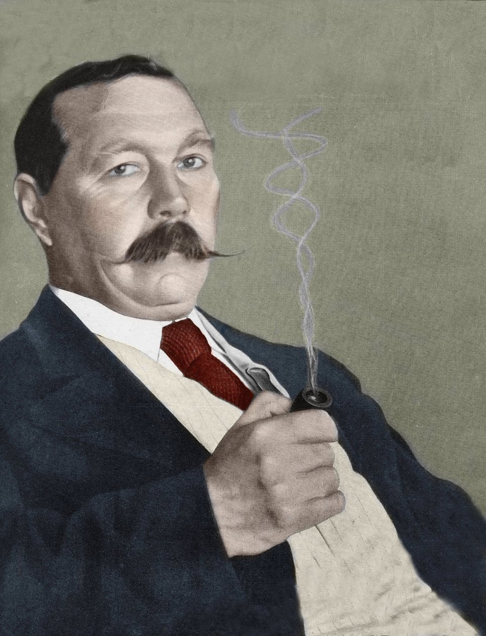 Portræt af Sir Arthur Conan Doyle (1859-1930), engelsk forfatter, skaberen af figuren "Sherlock Holmes". 1919. af French School