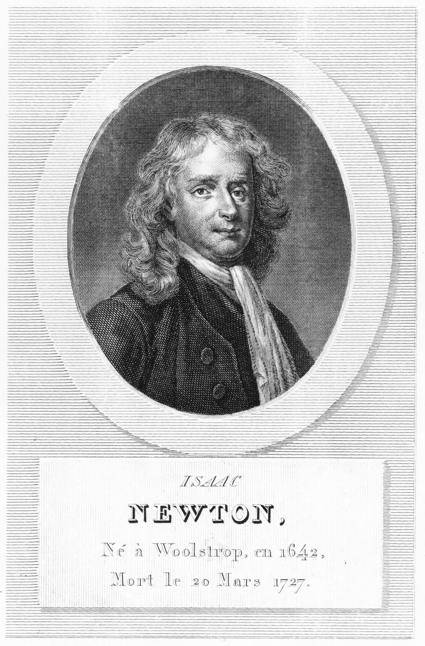 Portræt af Sir Isaac Newton (1642-1727) af French School