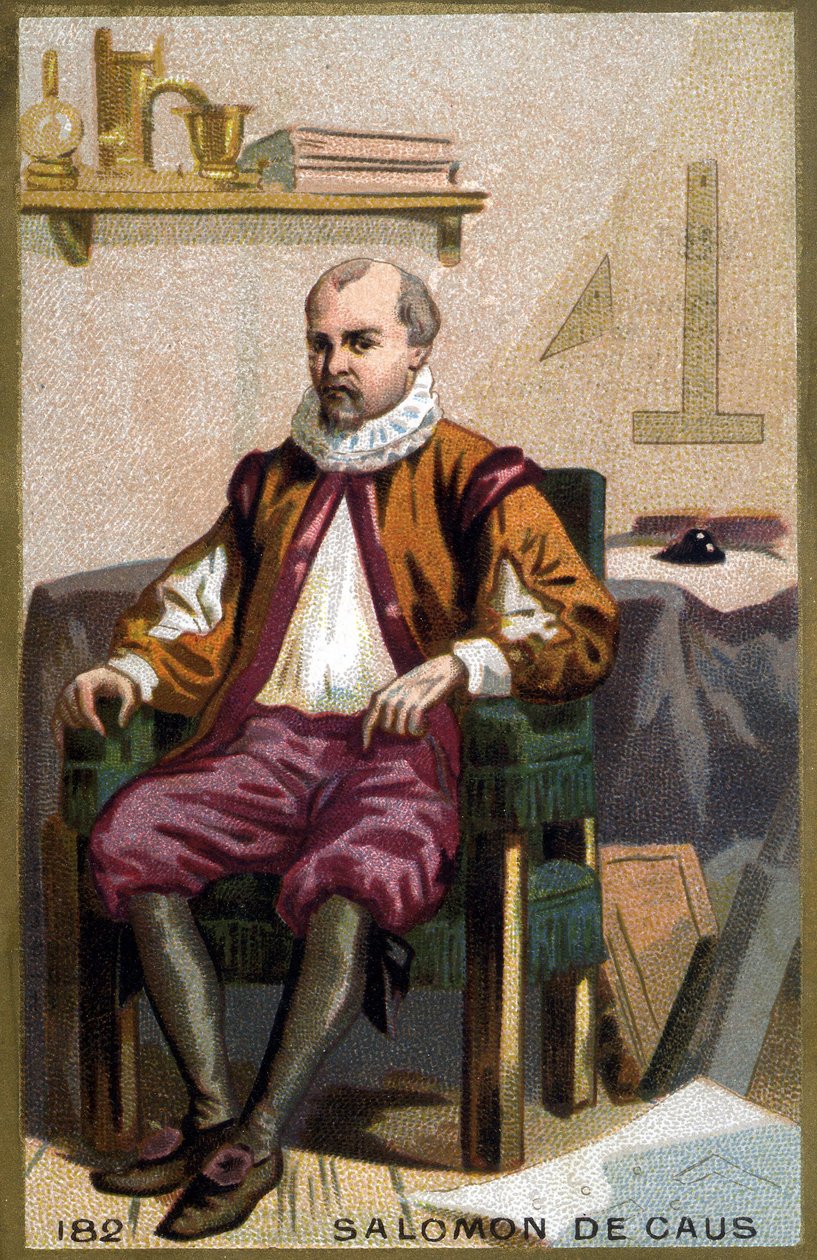 Portræt af Solomon de Caus (1576-1626). Kromolitografi i slutningen af det 19. århundrede. af French School