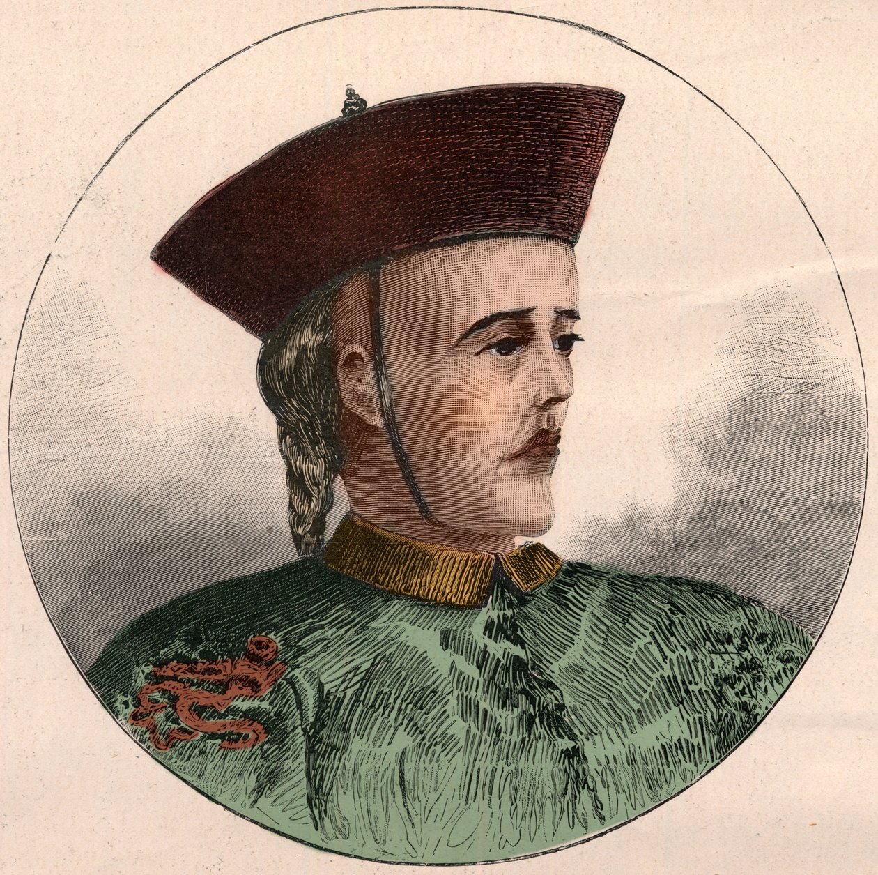 Portræt af Guangxu, kejser af Kina (1871-1908). af French School