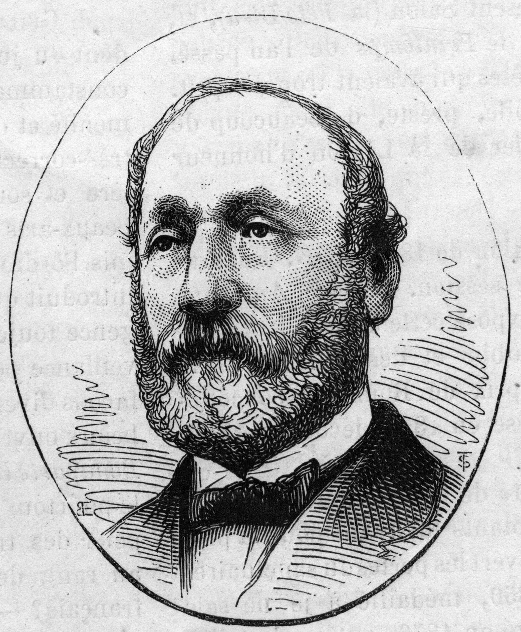 Portræt af Theodore Ballu (1817-1885), fransk arkitekt. Indgravering i "" Le Monde Illustré"" nr. 890 af 2. maj 1874. af French School