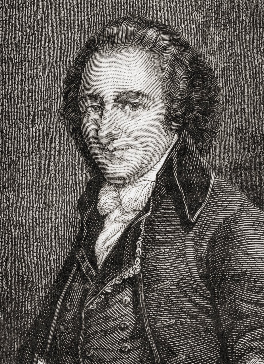 Portræt af Thomas Paine (1737-1809) (gravering) af French School