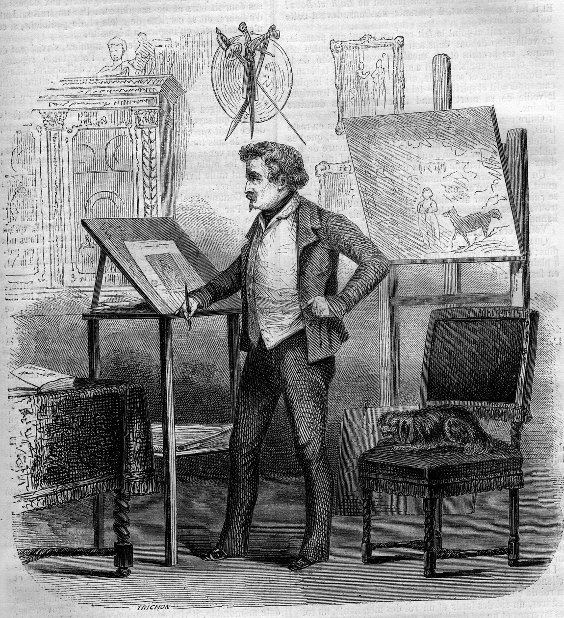Portræt af Tony Johannot (Antoine Johannot dit af French School