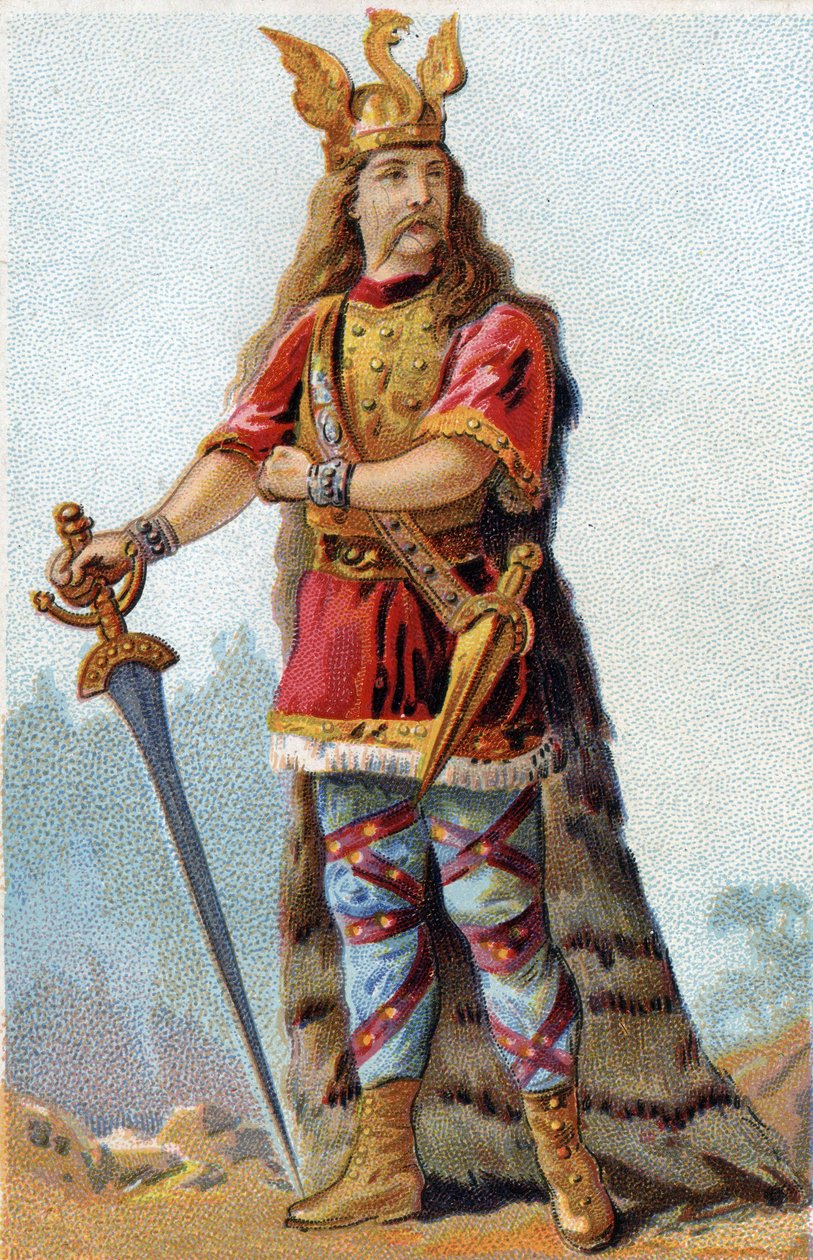 Portræt af Vercingetorix (72-46 f.Kr.), gallernes konge. Kromolitografi omkring 1890. af French School