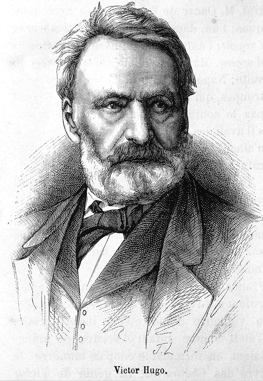 Portræt af Victor Hugo (1802 - 1885) - i "" The History of France"" af Henri Martin af French School