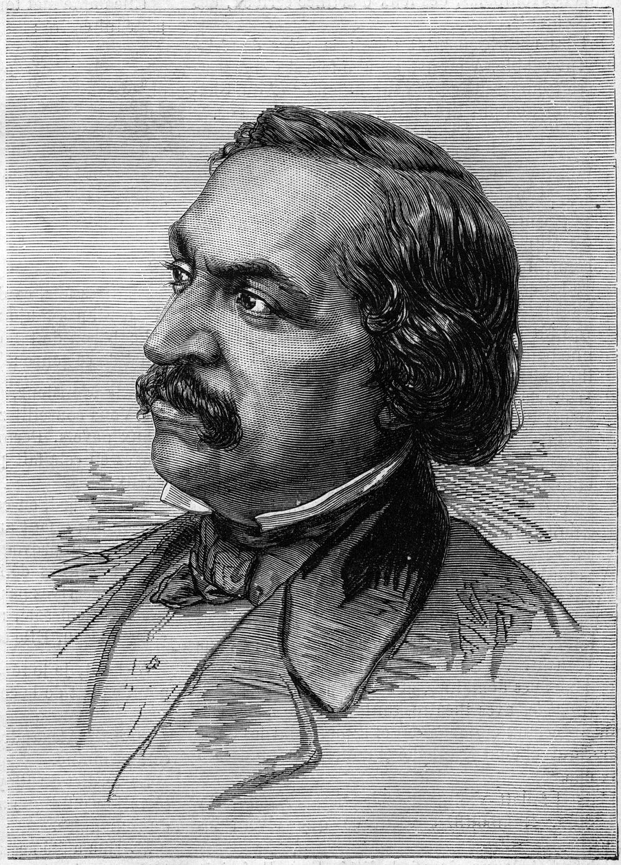 Portræt af Victor Sejour (1816) -1874), fransktalende amerikansk dramatisk forfatter. Indgravering i "" Le Monde Illustré"" nr. 912 af 3. oktober af French School