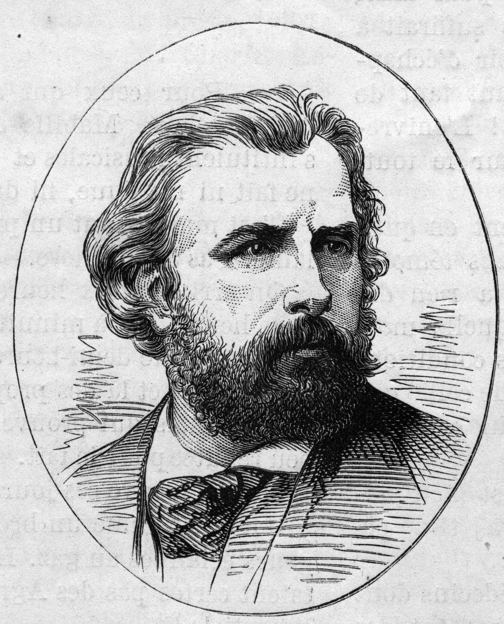 Portræt af William Adolphe Bouguereau (1825-1905), fransk maler. Indgravering i "" Le Monde Illustré"" nr. 890 af 2. maj 1874. af French School
