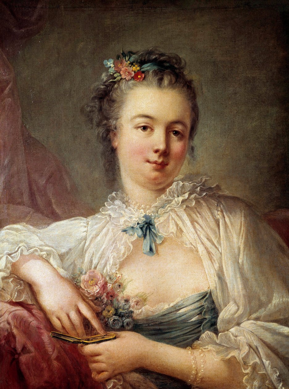 Portræt af en kvinde, maleri af den franske skole i det 18. århundrede, Paris, Musee Cognacq Jay af French School