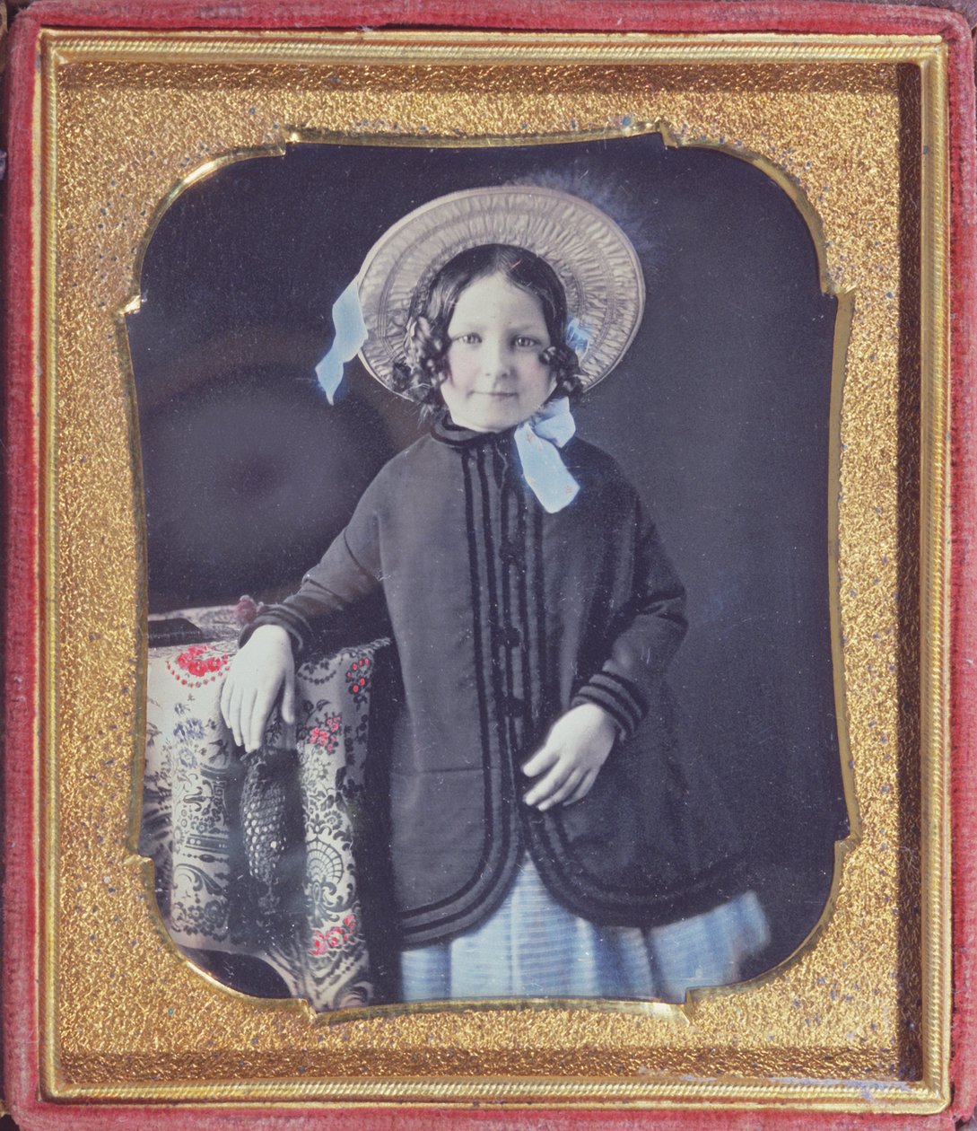 Portræt af en ung pige, ca. 1845-50 (farvet daguerreotypi) af French School