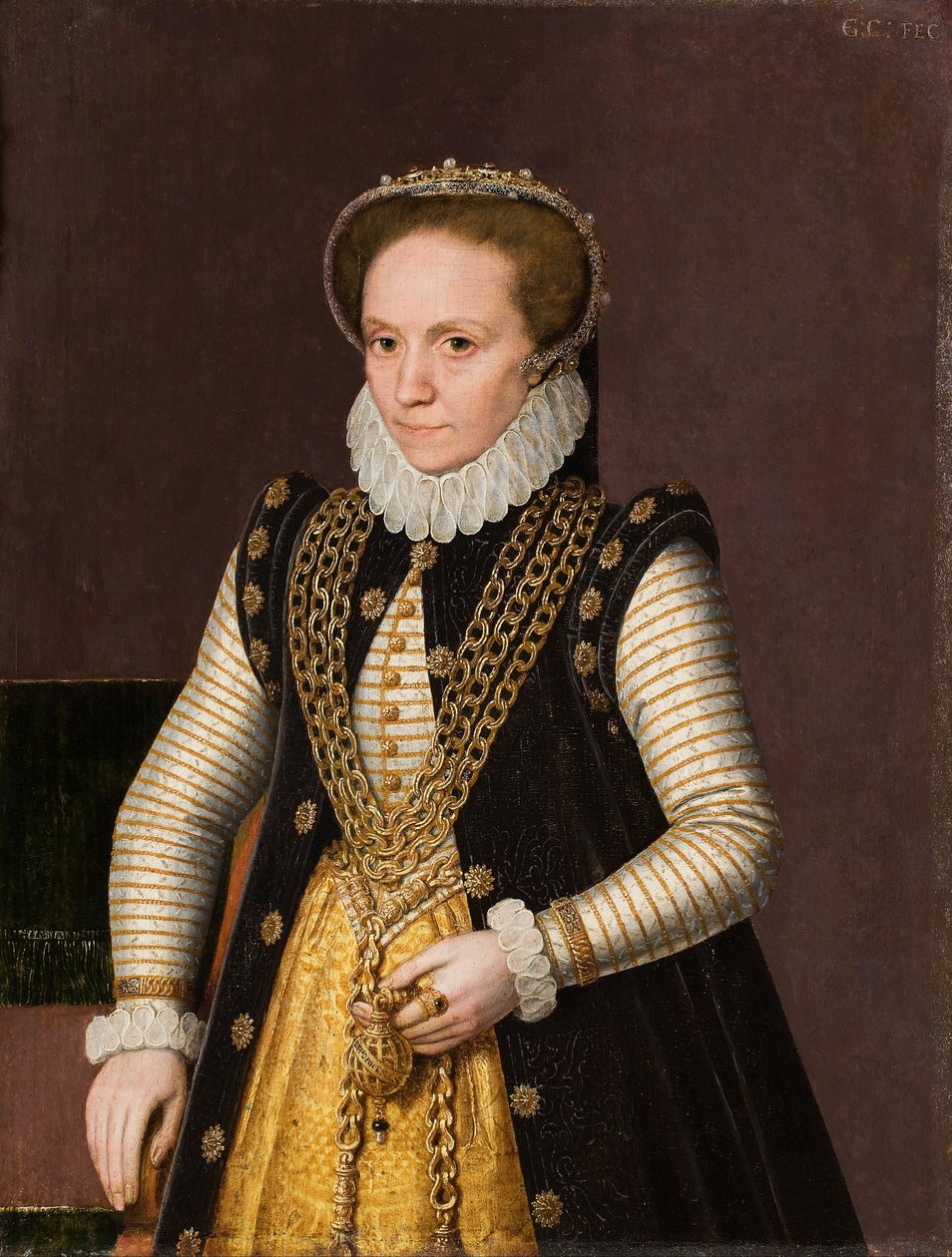 Portræt af en ukendt fransk adelskvinde, 1560-9 af French School