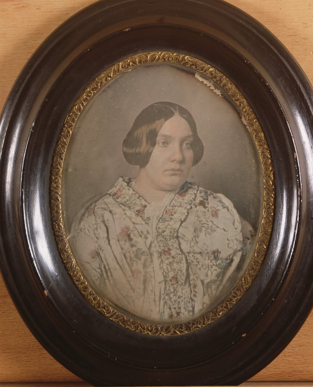 Portræt af en ukendt kvinde, 1850 (farvet daguerreotypi) af French School
