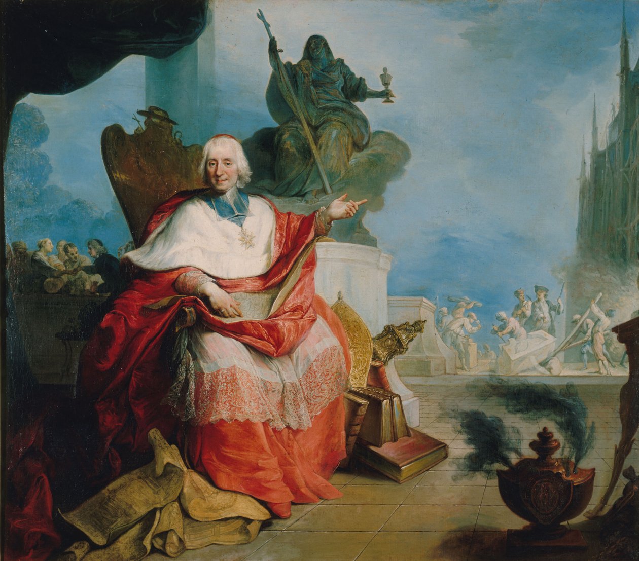 Portræt af kardinal Louis Antoine de Noailles (1651-1729), ærkebiskop af Paris af French School