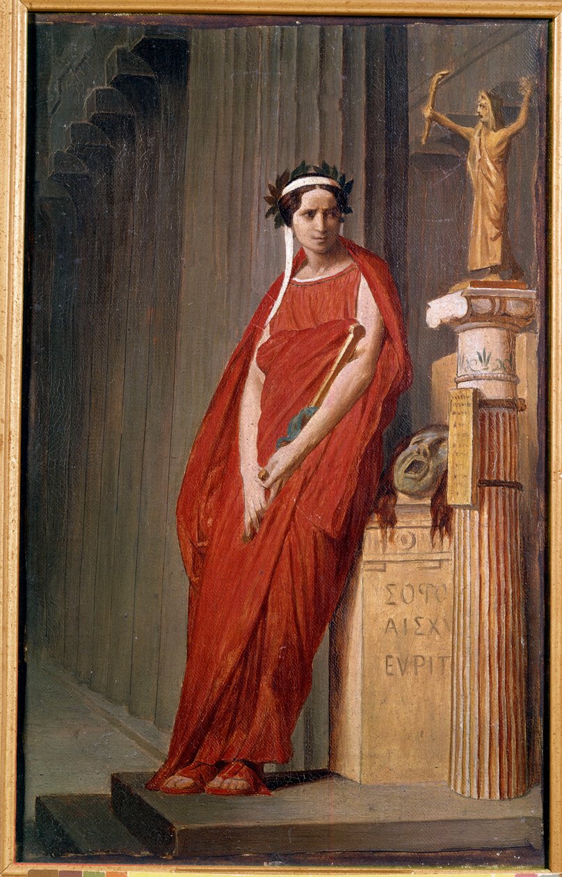 Portræt af komikeren Elisabeth Felix kaldet Mademoiselle Rachel (1821-1858) legemliggør tragedien Painting de l