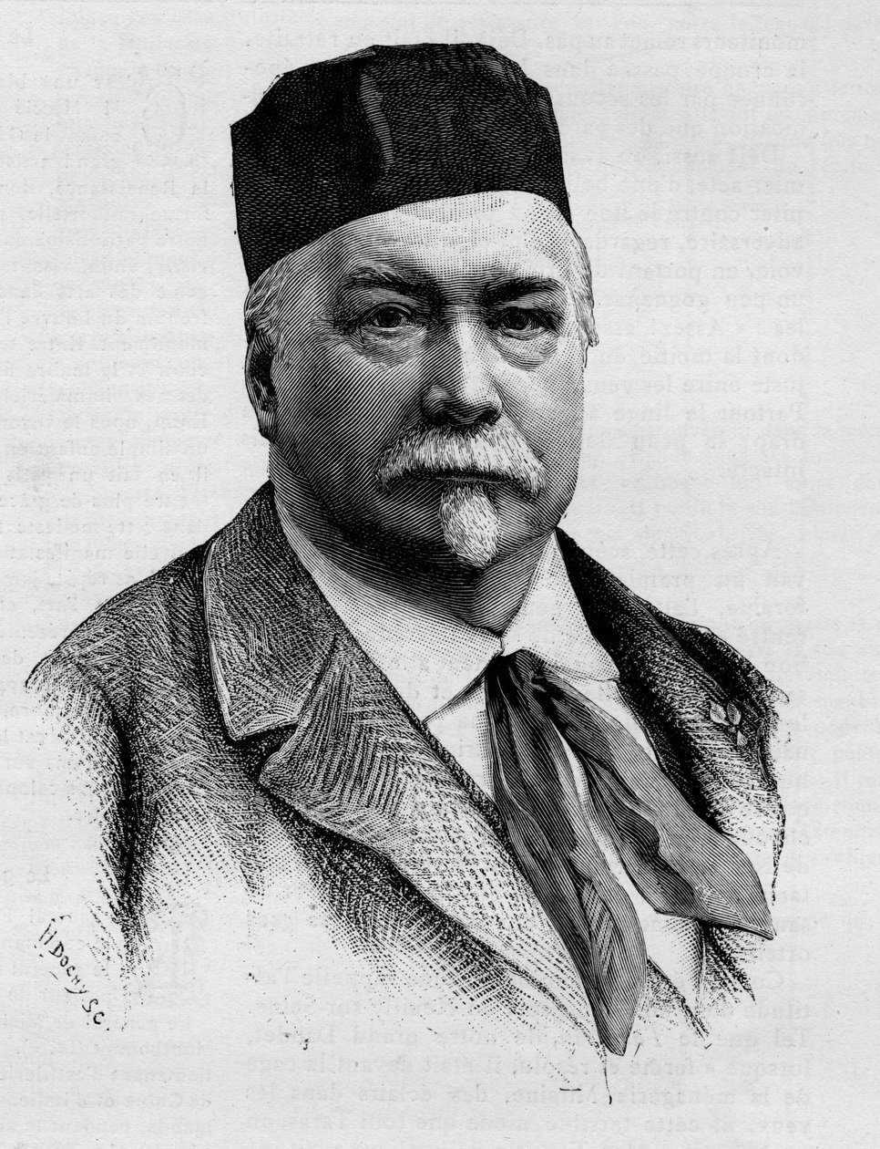 Portræt af journalist og romanforfatter Adolphe Monnot de Balathier de Bragelonne, der døde i 1888. af French School
