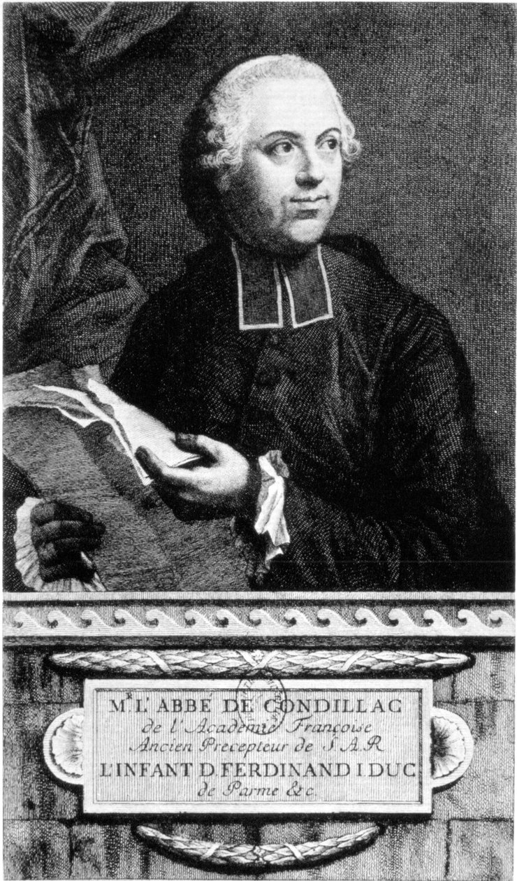 Portræt af Abbe Etienne Bonnot de Condillac (1715 - 1780) fransk filosof. af French School
