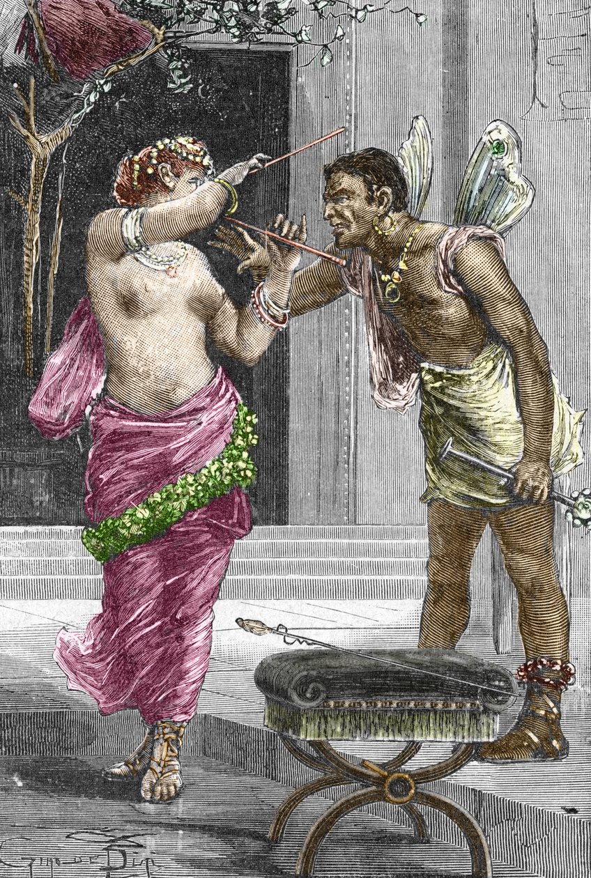 Portræt af kurtisanen og skuespillerinden Theodora før hendes bryllup med kejser Justinian I, 1888 af French School