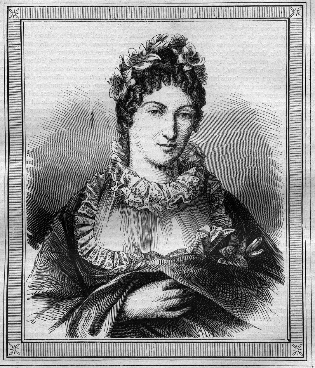 Portræt af hertuginden af ​​Angouleme Marie Therese Charlotte af Frankrig kendt som Madame Royale (1778-1851) Indgravering i "Histoire des Papes-Kings-Queen and Emperors through the Centuries" af Maurice Lachatre af French School
