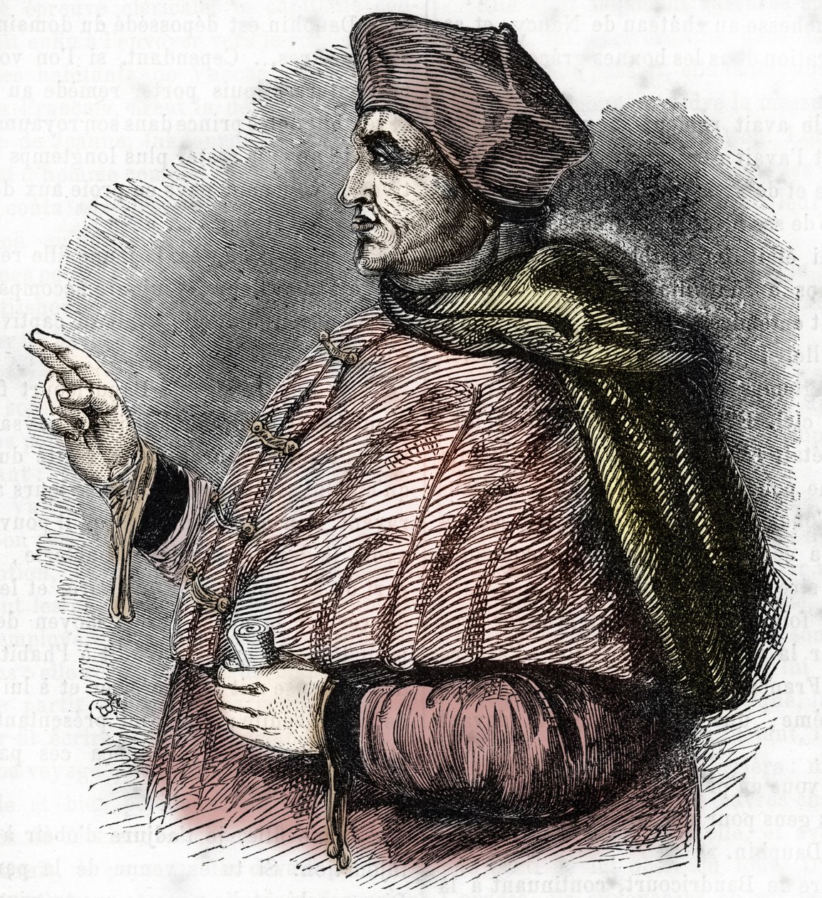 Portræt af Eveque Pierre Cauchon (1371-1442) Den anvisningsberettigede for Jeanne d