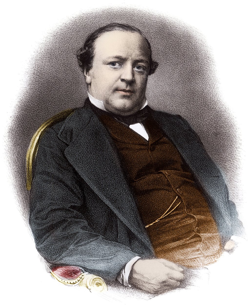 Portræt af den franske advokat Charles Alexandre Lachaud (1818-1882) - Indgravering af det 19. århundredes privatsamling af French School