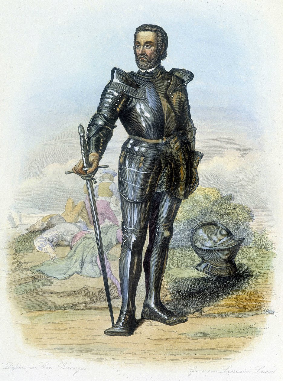 Portræt af ridderen Bayard (1475-1524) - i "Le Plutarch francais", red. Mennechet af French School