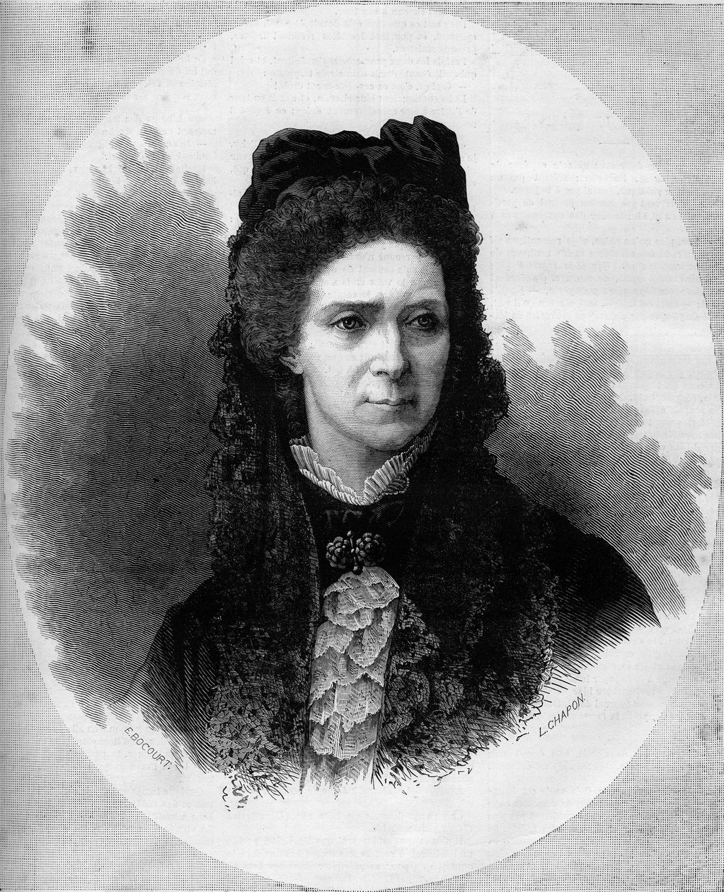 Portræt af den russiske impress Maria Alexandrovna (1824-1880), født prinsesse Mary af Hessen og Rhinen (Maximilian Wilhelmine Marie). Indgravering i "" Le Monde Illustré"" nr. 1211 af 12. juni 1880. af French School