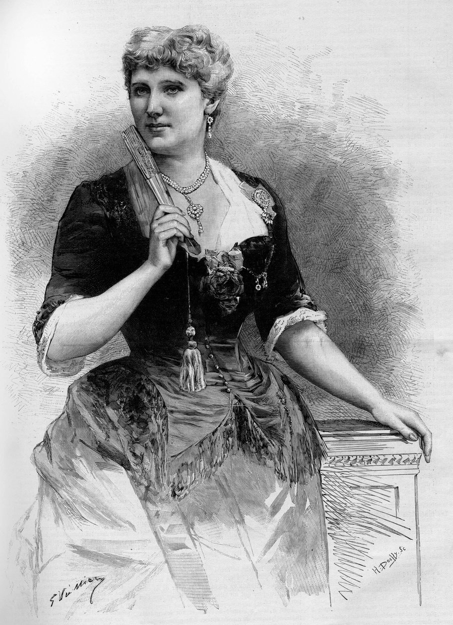 Portræt af den svenske sopran Christine Nilsson (1843-1921), i den illustere verden 1887. af French School