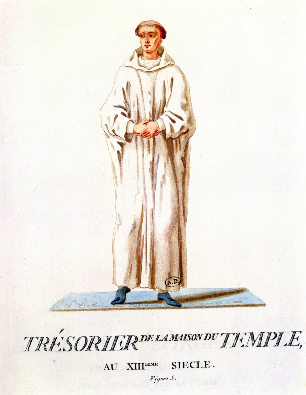 Portræt af kassereren i templets hus, 1786 (wc på papir) af French School