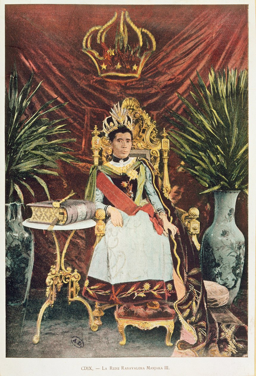 Portræt af Madagaskars sidste dronning, Ranavalona III (1862-1917), slutningen af det 19. århundrede af French School