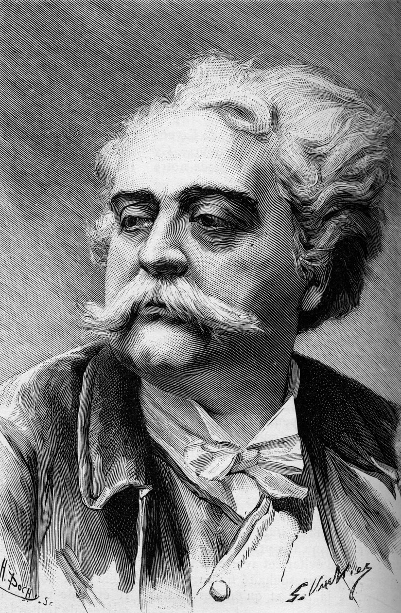 Portræt af maleren og billedhuggeren Albert Ernest Carrier Belleuse (1824-1887), i den illustere verden 1887. af French School