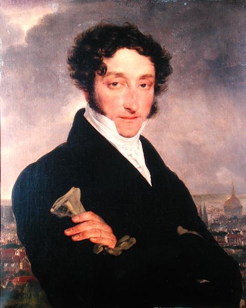 Portræt formodes at være af Charles Nodier (1780-1844) (olie på lærred) af French School