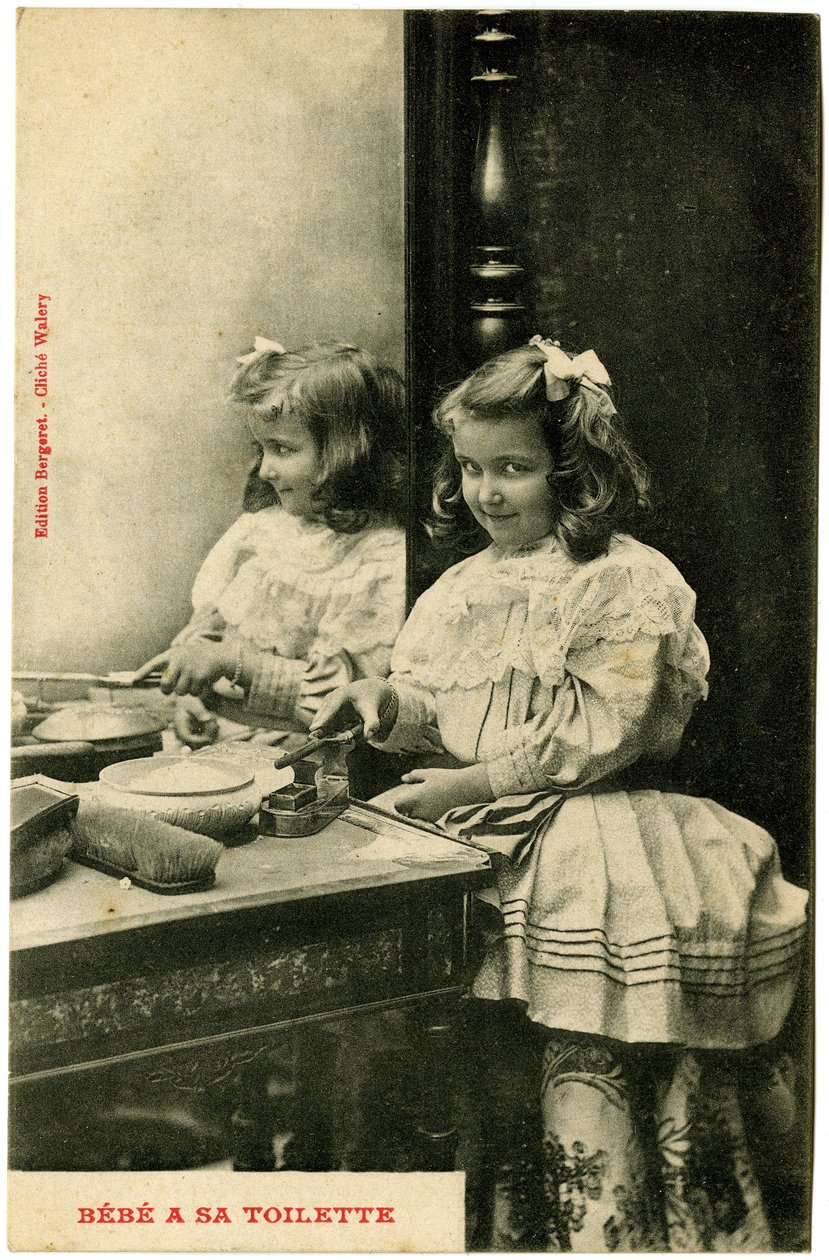 Postkort: baby har sit toilet, Bergeret-udgaver, Walery-kliché (trykt papir) af French School