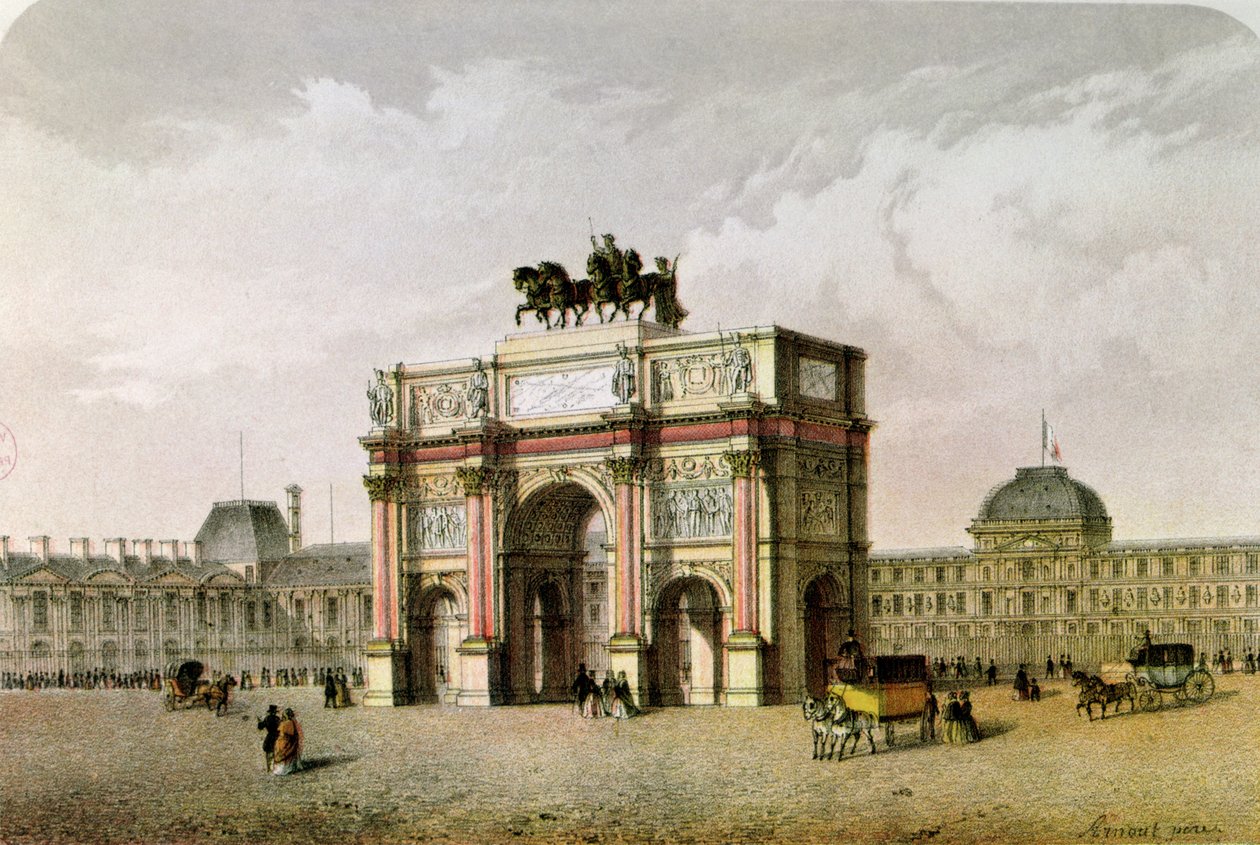Postkort af Triumfbuen du Carrousel, Paris af French School