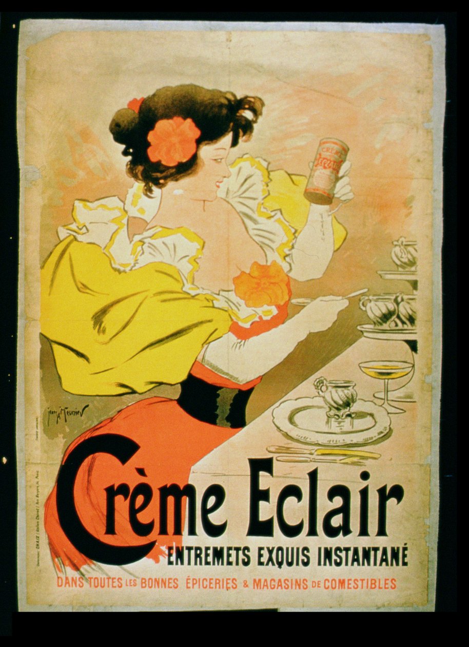 Plakat reklame Creme Eclair Instant Dessert af French School