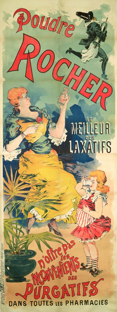 Plakat reklame Rocher Powder, The Best Laxative, ca. 1900 af French School