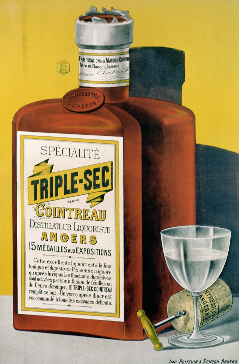 Plakat reklame Triple Sec Cointreau lavet i Angers af French School
