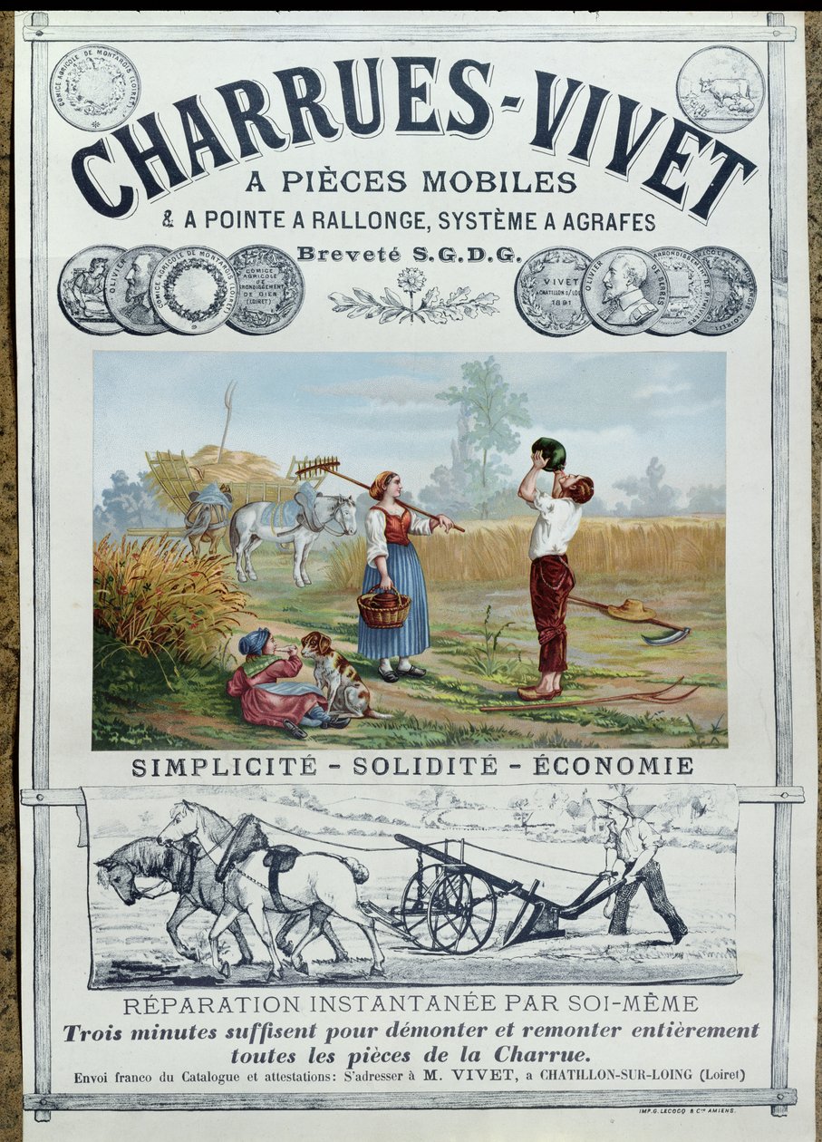 Plakatannoncering Live on Plough, c.1891 af French School