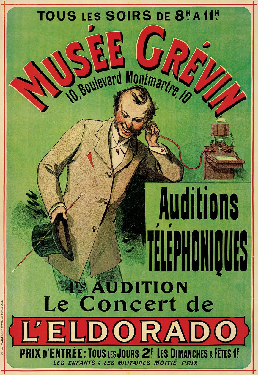 Plakat, der reklamerer for en koncert på Grevin-museet i Paris af French School
