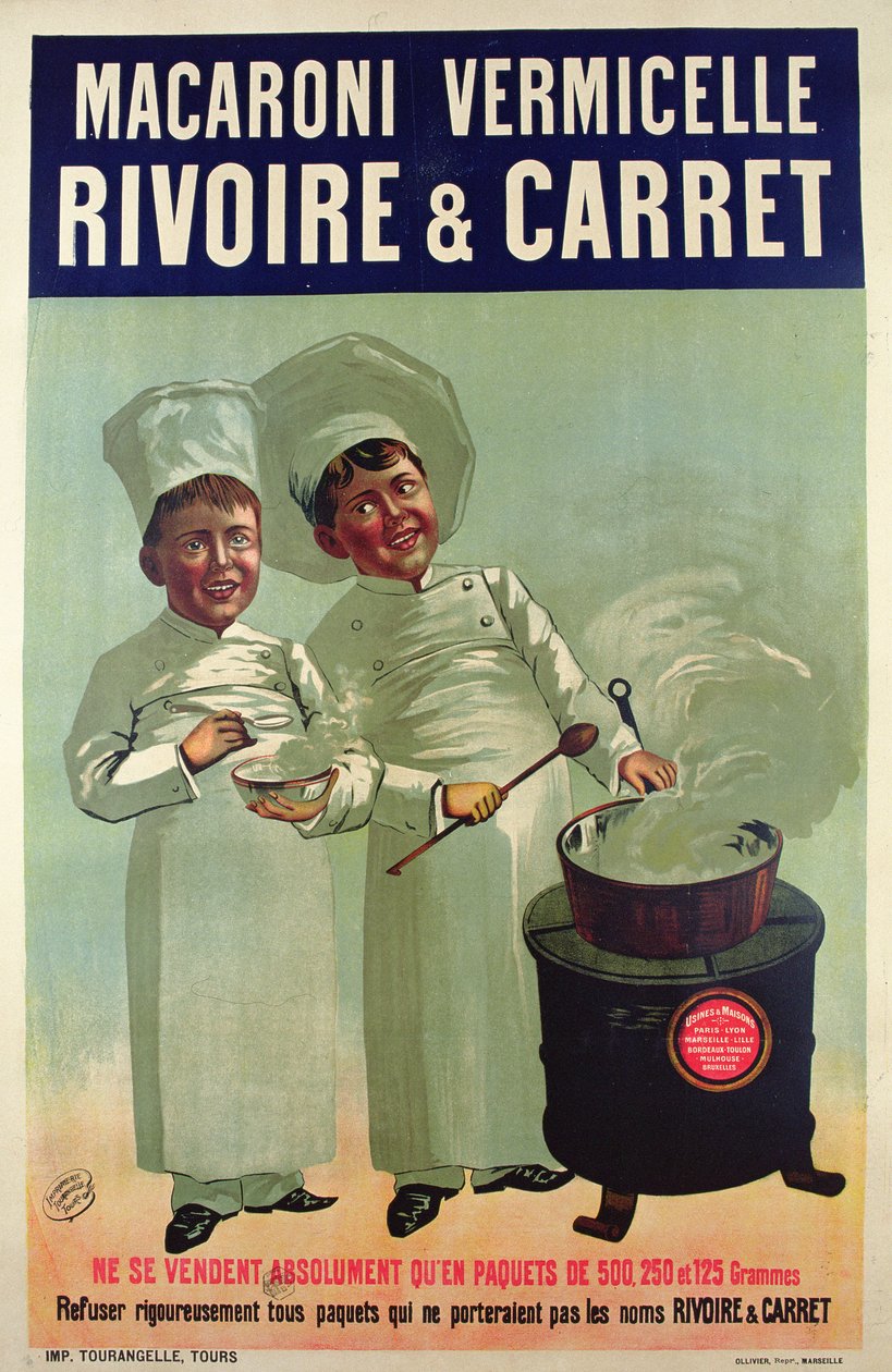 Plakat reklame pasta lavet af Rivoire og Carret af French School