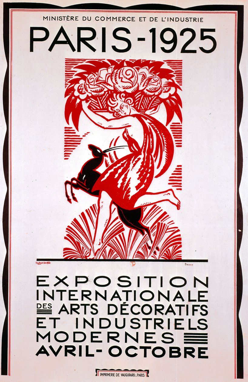 Plakat for den internationale udstilling for moderne dekorativ og industriel kunst, Paris af French School
